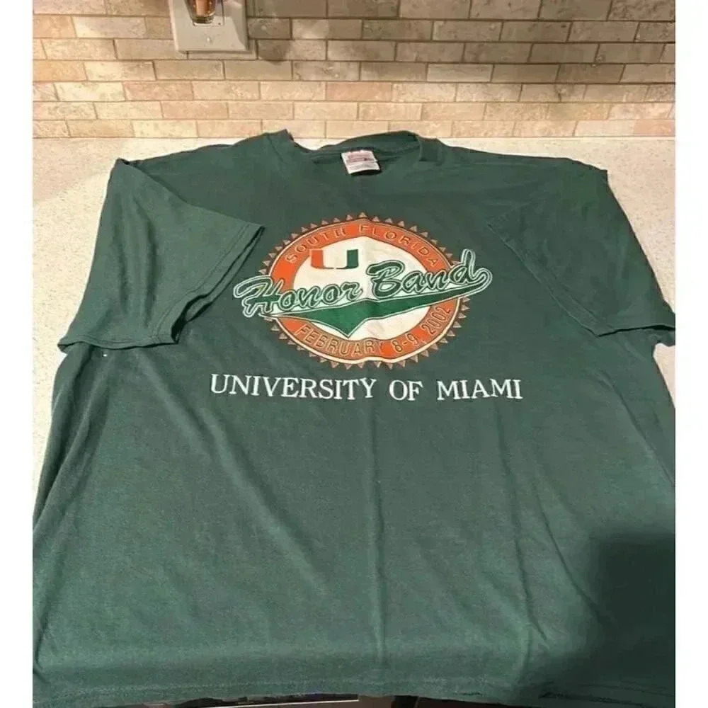 Hanes university of Miami 2002‎ honor band shirt